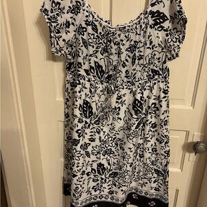 ATLAST CLASSICS Large High Waisted Cotton Dress Boho Cottage Core Accent Lace
